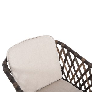 72596 ΠΟΛΥΘΡΟΝΑ ΑΛΟΥΜΙΝΙΟΥ BOLLY HM6080 ΚΑΦΕ-ΣΥΝΘ.RATTAN ΚΑΦΕ-ΜΠΕΖ ΜΑΞΙΛΑΡΙΑ 58,5x67x86Υεκ