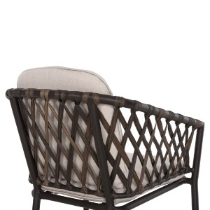 72596 ΠΟΛΥΘΡΟΝΑ ΑΛΟΥΜΙΝΙΟΥ BOLLY HM6080 ΚΑΦΕ-ΣΥΝΘ.RATTAN ΚΑΦΕ-ΜΠΕΖ ΜΑΞΙΛΑΡΙΑ 58,5x67x86Υεκ