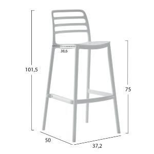 72605 ΣΚΑΜΠΟ BAR ΠΟΛΥΠΡΟΠΥΛΕΝΙΟΥ SNOD HM6099.01 ΛΕΥΚΟ 37,2x50x101,5Υεκ.