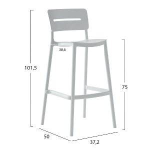 72610 ΣΚΑΜΠΟ BAR ΠΟΛΥΠΡΟΠΥΛΕΝΙΟΥ SNOD2 HM6100.01 ΛΕΥΚΟ 37,2x50x101,5Υεκ.