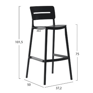 72611 ΣΚΑΜΠΟ BAR ΠΟΛΥΠΡΟΠΥΛΕΝΙΟΥ SNOD2 HM6100.02 ΜΑΥΡΟ 37,2x50x101,5Υεκ.