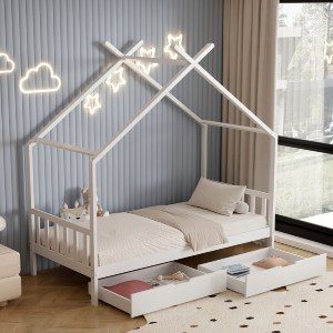 72630 ΚΡΕΒΑΤΙ ΠΑΙΔΙΚΟ KLARICE HM680.03 τ.MONTESSORI-2 ΣΥΡΤΑΡΙΑ-ΞΥΛΟ ΠΕΥΚΟΥ ΛΕΥΚΟ-190x90εκ