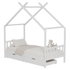 72630 ΚΡΕΒΑΤΙ ΠΑΙΔΙΚΟ KLARICE HM680.03 τ.MONTESSORI-2 ΣΥΡΤΑΡΙΑ-ΞΥΛΟ ΠΕΥΚΟΥ ΛΕΥΚΟ-190x90εκ