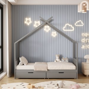 72631 ΚΡΕΒΑΤΙ ΠΑΙΔΙΚΟ KLARICE HM680.05 τ.MONTESSORI-2 ΣΥΡΤΑΡΙΑ- ΞΥΛΟ ΠΕΥΚΟΥ ΓΚΡΙ-190x90εκ