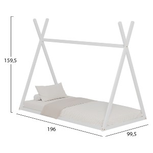 72634 ΚΡΕΒΑΤΙ ΠΑΙΔΙΚΟ MUNK HM681.03 τ.MONTESSORI ΜΑΣΙΦ ΞΥΛΟ ΠΕΥΚΟΥ ΛΕΥΚΟ- 190x90εκ