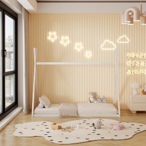 72634 ΚΡΕΒΑΤΙ ΠΑΙΔΙΚΟ MUNK HM681.03 τ.MONTESSORI ΜΑΣΙΦ ΞΥΛΟ ΠΕΥΚΟΥ ΛΕΥΚΟ- 190x90εκ