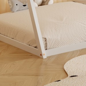 72634 ΚΡΕΒΑΤΙ ΠΑΙΔΙΚΟ MUNK HM681.03 τ.MONTESSORI ΜΑΣΙΦ ΞΥΛΟ ΠΕΥΚΟΥ ΛΕΥΚΟ- 190x90εκ