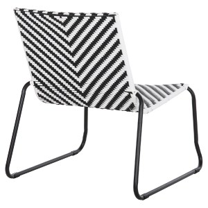 72638 ΜΕΤΑΛΛΙΚΗ ΚΑΡΕΚΛΑ PONY HM6082 ΜΑΥΡΟ & ΑΣΠΡΟ ΣΥΝΘ.RATTAN 66x68x75Υεκ.