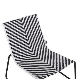 72638 ΜΕΤΑΛΛΙΚΗ ΚΑΡΕΚΛΑ PONY HM6082 ΜΑΥΡΟ & ΑΣΠΡΟ ΣΥΝΘ.RATTAN 66x68x75Υεκ.
