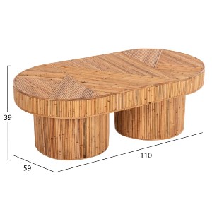 72685 ΤΡΑΠΕΖΙ ΣΑΛΟΝΙΟΥ GATSBY ΟΒΑΛ TOP HM9870 RATTAN ΧΡΩΜΑ ΦΥΣΙΚΟ 110x59x39Υεκ.