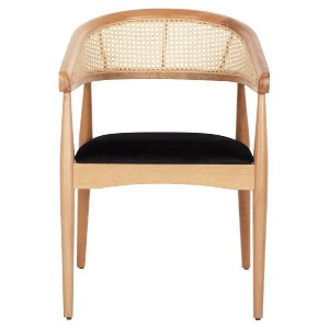 72688 ΠΟΛΥΘΡΟΝΑ KOMODUS HM18012.02 ΞΥΛΟ ΟΞΙΑΣ-RATTAN-ΥΦΑΣΜΑ ΣΕ ΜΑΥΡΟ 55x49x80Υεκ.