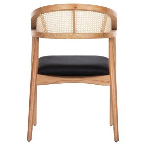 72688 ΠΟΛΥΘΡΟΝΑ KOMODUS HM18012.02 ΞΥΛΟ ΟΞΙΑΣ-RATTAN-ΥΦΑΣΜΑ ΣΕ ΜΑΥΡΟ 55x49x80Υεκ.