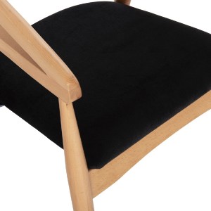 72688 ΠΟΛΥΘΡΟΝΑ KOMODUS HM18012.02 ΞΥΛΟ ΟΞΙΑΣ-RATTAN-ΥΦΑΣΜΑ ΣΕ ΜΑΥΡΟ 55x49x80Υεκ.