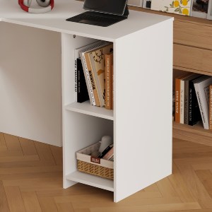 72756 ΓΩΝΙΑΚΟ ΓΡΑΦΕΙΟ SHIG HM2135.03 MDF ΣΕ ΛΕΥΚΟ 140x120x75Υεκ
