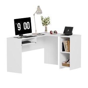 72756 ΓΩΝΙΑΚΟ ΓΡΑΦΕΙΟ SHIG HM2135.03 MDF ΣΕ ΛΕΥΚΟ 140x120x75Υεκ