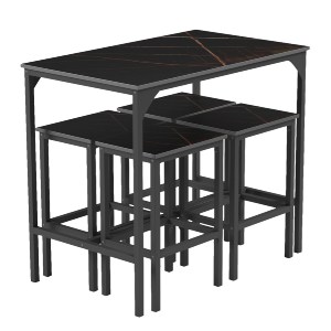 72784 ΣΕΤ ΤΡΑΠΕΖΑΡΙΑ ΜΠΑΡ 5ΤΜΧ BOXY HM9882.13 ΜΑΥΡΟ ΜΕΤΑΛΛΟ-ΜΕΛΑΜΙΝΗ ΜΑΥΡΟ ΜΑΡΜΑΡΟ