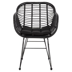 72801 ΠΟΛΥΘΡΟΝΑ ΜΕ ΜΑΞΙΛΑΡΙ ΜΕΤΑΛΛΙΚΗ ALLEGRA HM5450.32 ΜΕ WICKER ΜΑΥΡΟ 58x59x82Υεκ.