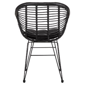 72801 ΠΟΛΥΘΡΟΝΑ ΜΕ ΜΑΞΙΛΑΡΙ ΜΕΤΑΛΛΙΚΗ ALLEGRA HM5450.32 ΜΕ WICKER ΜΑΥΡΟ 58x59x82Υεκ.