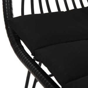 72801 ΠΟΛΥΘΡΟΝΑ ΜΕ ΜΑΞΙΛΑΡΙ ΜΕΤΑΛΛΙΚΗ ALLEGRA HM5450.32 ΜΕ WICKER ΜΑΥΡΟ 58x59x82Υεκ.