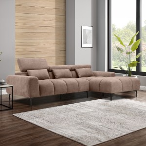 72810 ΚΑΝΑΠΕΣ ΔΕΞΙΑ ΓΩΝΙΑ DIVYA HM3267.01R ΣΥΝΘ.SUEDE ΑΝΟΙΧΤΟ ΚΑΦΕ 266x104x97Υεκ.