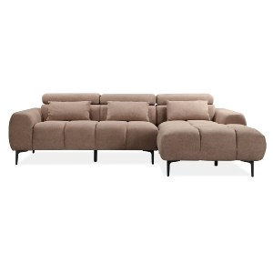 72810 ΚΑΝΑΠΕΣ ΔΕΞΙΑ ΓΩΝΙΑ DIVYA HM3267.01R ΣΥΝΘ.SUEDE ΑΝΟΙΧΤΟ ΚΑΦΕ 266x104x97Υεκ.