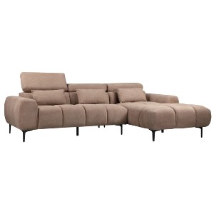 72810 ΚΑΝΑΠΕΣ ΔΕΞΙΑ ΓΩΝΙΑ DIVYA HM3267.01R ΣΥΝΘ.SUEDE ΑΝΟΙΧΤΟ ΚΑΦΕ 266x104x97Υεκ.