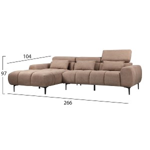 72812 ΚΑΝΑΠΕΣ ΑΡΙΣΤΕΡΗ ΓΩΝΙΑ DIVYA HM3267.01L ΣΥΝΘ.SUEDE ΑΝΟΙΧΤΟ ΚΑΦΕ 266x104x97Υεκ.