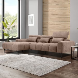 72812 ΚΑΝΑΠΕΣ ΑΡΙΣΤΕΡΗ ΓΩΝΙΑ DIVYA HM3267.01L ΣΥΝΘ.SUEDE ΑΝΟΙΧΤΟ ΚΑΦΕ 266x104x97Υεκ.