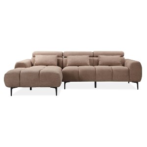 72812 ΚΑΝΑΠΕΣ ΑΡΙΣΤΕΡΗ ΓΩΝΙΑ DIVYA HM3267.01L ΣΥΝΘ.SUEDE ΑΝΟΙΧΤΟ ΚΑΦΕ 266x104x97Υεκ.