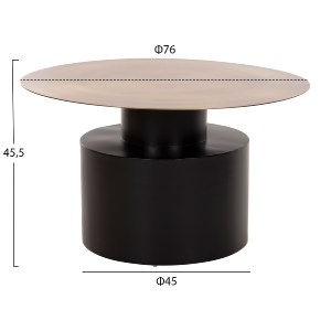 72833 ΤΡΑΠΕΖΙ ΣΑΛΟΝΙΟΥ CUTTY HM9722 ΜΕΤΑΛΛIKO ΣΕ ΜΑΥΡΟ-ΣΚΟΥΡΟ ΧΑΛΚΙΝΟ Φ76x45,5Yεκ