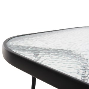72839 ΤΡΑΠΕΖΙ ADAM HM5679.03 ΜΕΤΑΛΛΙΚΟ ΜΑΥΡΟ ΜΕ ΓΥΑΛΙΝΗ ΕΠΙΦΑΝΕΙΑ 120Χ70Χ70Υεκ.