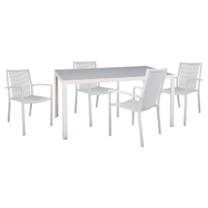 72840 ΣΕΤ ΤΡΑΠΕΖΑΡΙΑΣ 5ΤΜΧ BRONCA HM21023 ΜΕΤΑΛ.ΤΡΑΠΕΖΙ-4 ΠΟΛΥΘΡΟΝΕΣ ΑΛΟΥΜΙΝΙΟΥ-ΛΕΥΚΟ