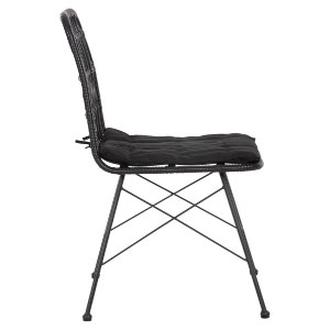 72845 ΚΑΡΕΚΛΑ ΕΞ.ΧΩΡΟΥ ALLEGRA HM5453.12 ΜΕΤΑΛΛΟ-ΜΑΞΙΛΑΡΙ-WICKER ΜΑΥΡΟ 52x52x83,5Yεκ.