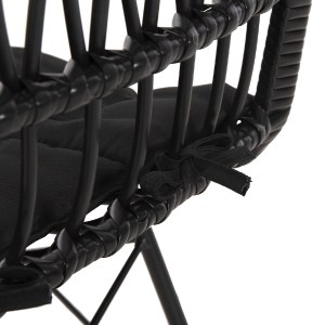 72845 ΚΑΡΕΚΛΑ ΕΞ.ΧΩΡΟΥ ALLEGRA HM5453.12 ΜΕΤΑΛΛΟ-ΜΑΞΙΛΑΡΙ-WICKER ΜΑΥΡΟ 52x52x83,5Yεκ.