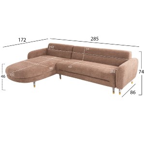 72849 ΚΑΝΑΠΕΣ ΓΩΝΙΑ ΑΝΑΣΤΡΕΨΙΜΟΣ FLYER HM6072.01 ΚΑΦΕ ΥΦΑΣΜΑ-ΜΕΤΑΛ.ΠΟΔΙΑ 285x86-172x74Υεκ