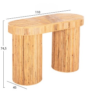 72850 ΚΟΝΣΟΛΑ ΟΒΑΛ GATSBY HM9871 ΦΥΣΙΚΟ RATTAN ΣΕ ΦΥΣΙΚΟ ΧΡΩΜΑ 110x45x74,5Υεκ.