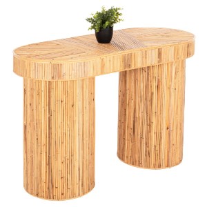 72850 ΚΟΝΣΟΛΑ ΟΒΑΛ GATSBY HM9871 ΦΥΣΙΚΟ RATTAN ΣΕ ΦΥΣΙΚΟ ΧΡΩΜΑ 110x45x74,5Υεκ.