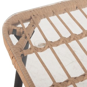 72875 ΤΡΑΠΕΖΙ ΟΡΘΟΓΩΝΙΟ ALLEGRA HM5537.11 ΜΕΤΑΛ.ΜΑΥΡΟ-P.E. RATTAN ΦΥΣΙΚΟ 139,5x79,5x73Υεκ.
