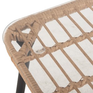 72876 ΤΡΑΠΕΖΙ ΟΡΘΟΓΩΝΙΟ ALLEGRA HM5538.11 ΜΕΤΑΛ.ΜΑΥΡΟ-P.E. RATTAN ΦΥΣΙΚΟ 159,5x89,5x72Υεκ.