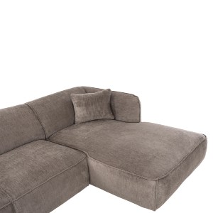 72891 ΚΑΝΑΠΕΣ ΓΩΝΙΑ (ΔΕΞΙΑ) TREAT HM3277.02R ΣΚΟΥΡΟ ΜΠΕΖ ΥΦΑΣΜΑ 270x163x74Υεκ.