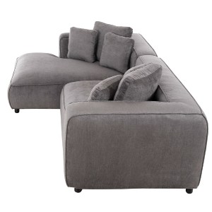 72895 ΚΑΝΑΠΕΣ ΓΩΝΙΑ (ΑΡΙΣΤΕΡΗ) 3-ΘΕΣΙΟΣ GRACE HM3280.03L ΓΚΡΙ ΥΦΑΣΜΑ 252x160x70-90Υεκ