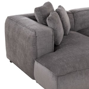 72895 ΚΑΝΑΠΕΣ ΓΩΝΙΑ (ΑΡΙΣΤΕΡΗ) 3-ΘΕΣΙΟΣ GRACE HM3280.03L ΓΚΡΙ ΥΦΑΣΜΑ 252x160x70-90Υεκ