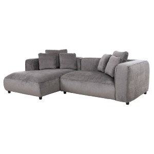 72895 ΚΑΝΑΠΕΣ ΓΩΝΙΑ (ΑΡΙΣΤΕΡΗ) 3-ΘΕΣΙΟΣ GRACE HM3280.03L ΓΚΡΙ ΥΦΑΣΜΑ 252x160x70-90Υεκ