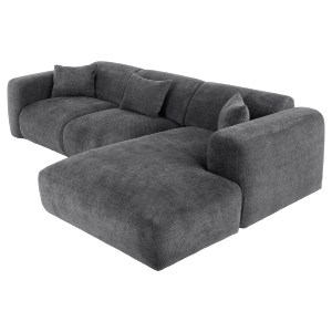 72906 ΚΑΝΑΠΕΣ ΓΩΝΙΑ BRICKEN HM3275.04R ΑΝΘΡΑΚΙ ΥΦΑΣΜΑ 110-282x98-160x72Υεκ.