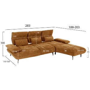 72927 ΓΩΝΙΑΚΟΣ ΚΑΝΑΠΕΣ (ΔΕΞΙΑ) CONVERT HM3268.02R ΚΕΡΑΜΙΔΙ ΥΦΑΣΜΑ 283x188x100Υεκ.