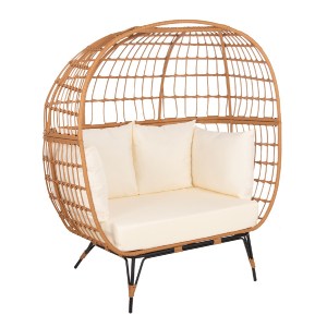 72935 ΠΟΛΥΘΡΟΝΑ ΦΩΛΙΑ MIAMI 2 ΑΤΟΜΩΝ ΤΥΠΟΥ RATTAN HM5870.11 132.5x90x154Υεκ
