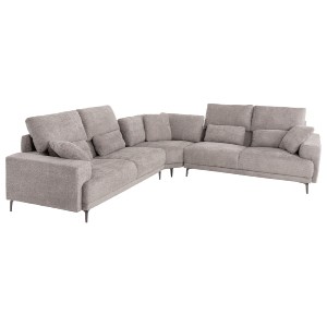 72945 ΚΑΝΑΠΕΣ ΓΩΝΙΑ SYMMET HM3269.01 ΑΝΟΙΧΤΟ ΓΚΡΙ ΥΦΑΣΜΑ-ΑΝΘΡΑΚΙ ΠΟΔΙΑ 314x236x90-102Yεκ.