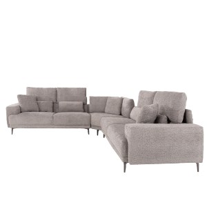 72945 ΚΑΝΑΠΕΣ ΓΩΝΙΑ SYMMET HM3269.01 ΑΝΟΙΧΤΟ ΓΚΡΙ ΥΦΑΣΜΑ-ΑΝΘΡΑΚΙ ΠΟΔΙΑ 314x236x90-102Yεκ.