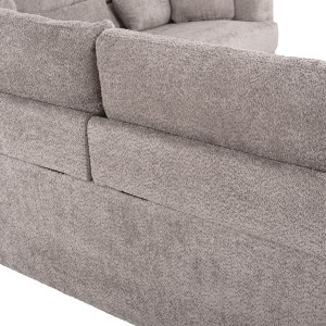 72945 ΚΑΝΑΠΕΣ ΓΩΝΙΑ SYMMET HM3269.01 ΑΝΟΙΧΤΟ ΓΚΡΙ ΥΦΑΣΜΑ-ΑΝΘΡΑΚΙ ΠΟΔΙΑ 314x236x90-102Yεκ.