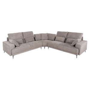 72945 ΚΑΝΑΠΕΣ ΓΩΝΙΑ SYMMET HM3269.01 ΑΝΟΙΧΤΟ ΓΚΡΙ ΥΦΑΣΜΑ-ΑΝΘΡΑΚΙ ΠΟΔΙΑ 314x236x90-102Yεκ.